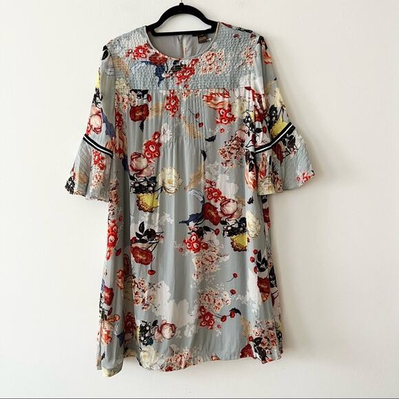 Anthro Vineet Bahl Fleur Blue Floral Mini Dress - Picture 2 of 7
